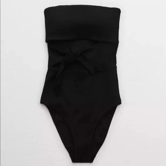 Aerie Ribbed Wrap Strapless One Piece Swimsuit - Picture 5 of 15